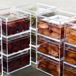 Boxes of dried fruit.