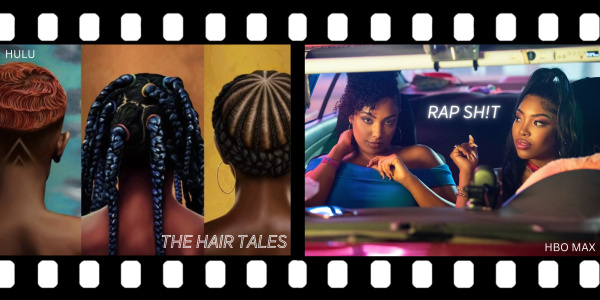 Movie reel feature Rae's new shows, "Rap Sh!t" and "The Hair Tales."