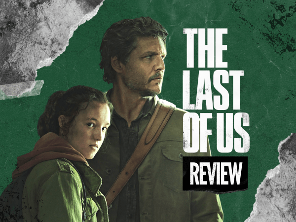 Joel and Ellie from HBO's "The Last of Us," with corresponding text overlayed.