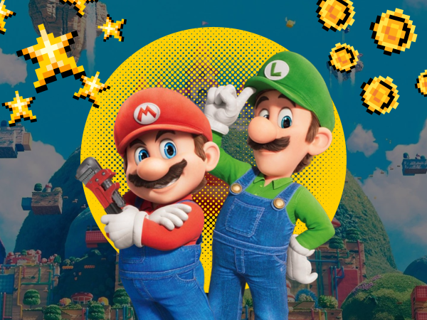 Animated Mario and Luigi from the new "Super Mario Bros" movie.