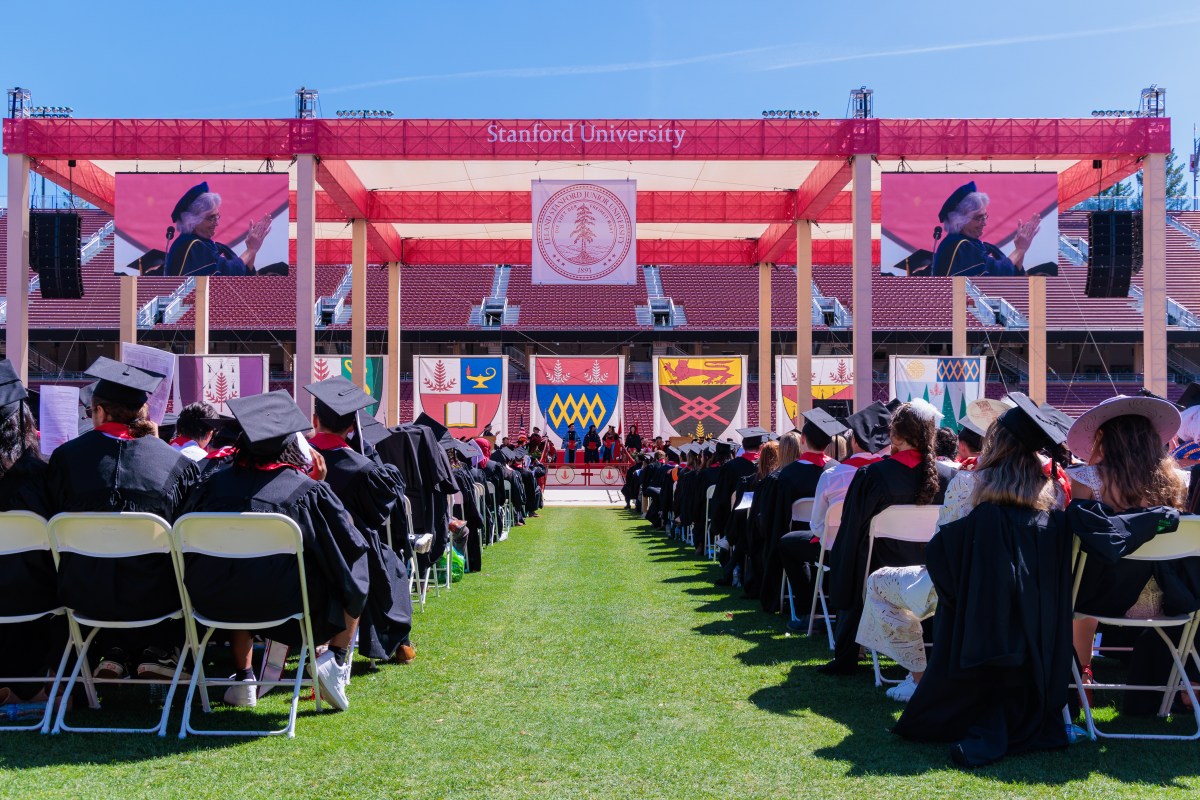 The stage at Stanford commencement