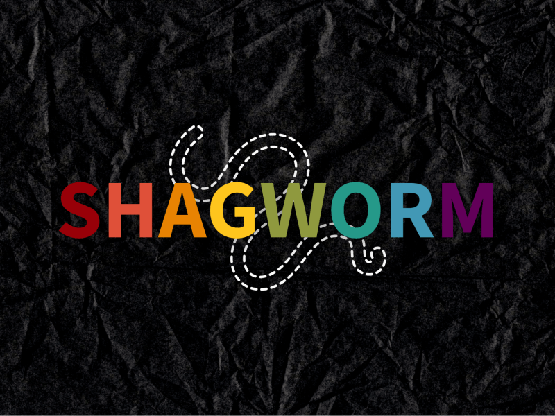 A graphic saying "SHAGWORM" over a worm symbol.