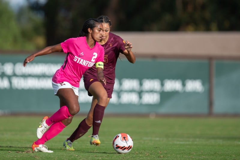 STANFORD, CA - OCTOBER 21: Naomi Girma during a game between Stanford University and Arizona State University at Maloney Field at Laird Q. Cagan Stadium on October 21, 2021 in Stanford, California. (Photo: MACIEK GUDRYMOWICZ/ISI Photos)