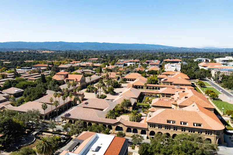 An overhead shot of the Stanford campus.