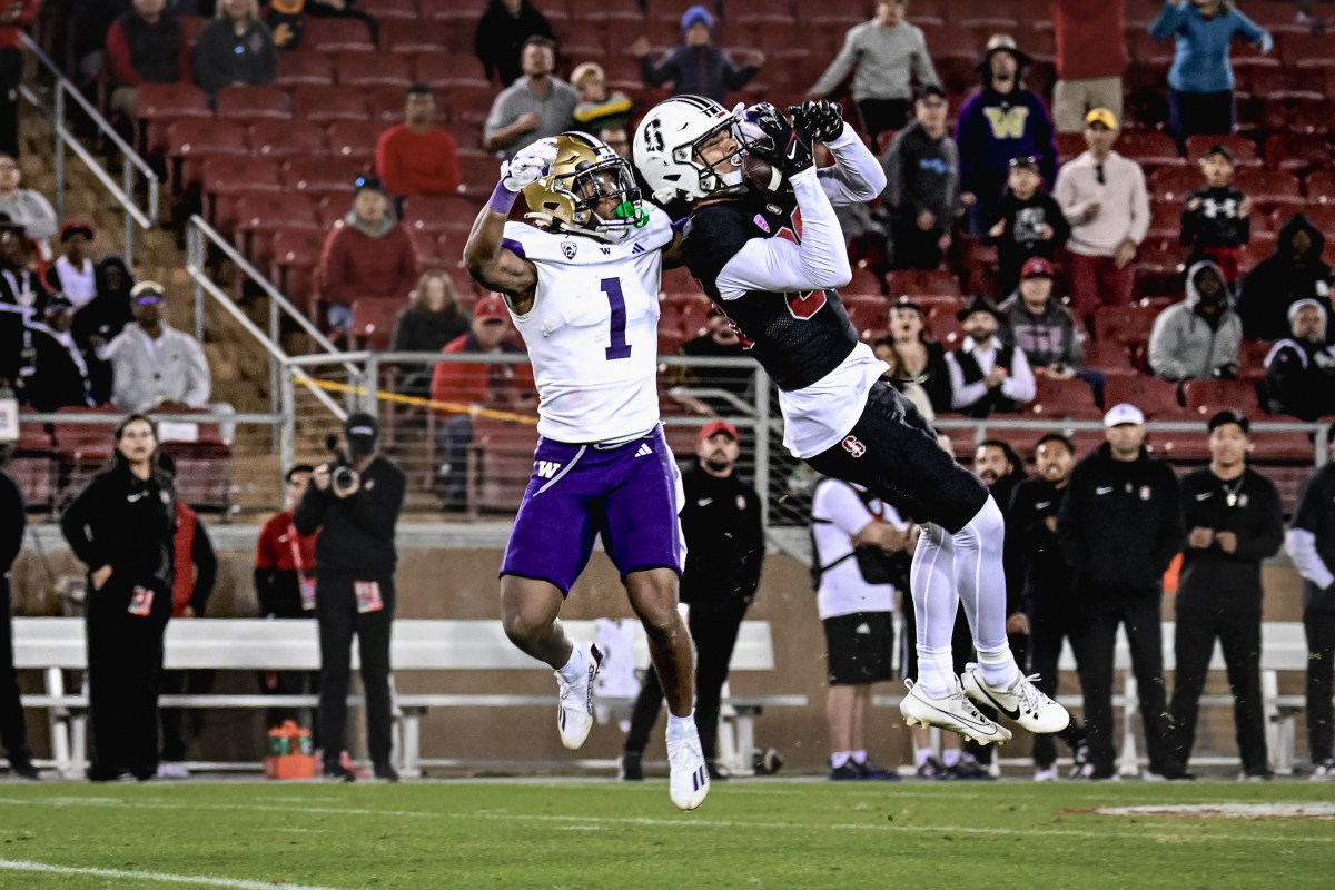 Stanford receiver catches the ball