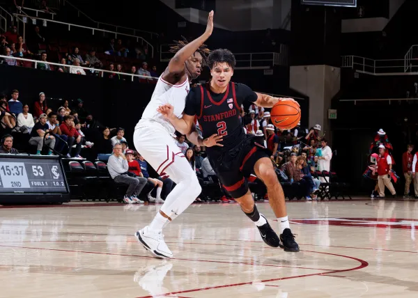 Andrej Stojakovic during a game between Santa Clara University and Stanford Men's Basketball at Maples. (Photo: BOB DREBIN/ISI Photos)