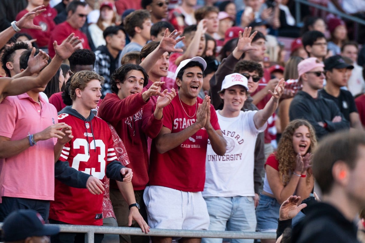 Stanford fans cheering
