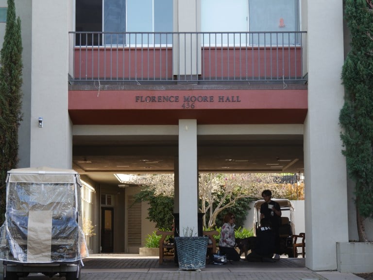 Front desk of Florence Moore Hall.