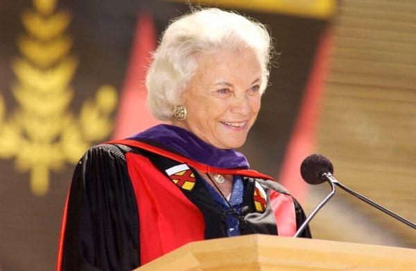 A picture of Sandra Day O'Connor, LLB '52 (BA '50), the First Woman to Sit on the U.S. Supreme Court, who passed away at 93