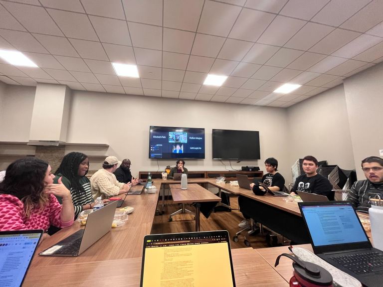 A photo of a Graduate Student Council meeting.