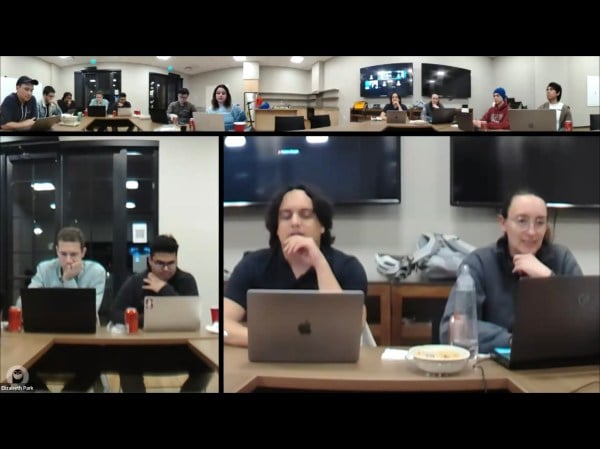 A Zoom screenshot of a Graduate Student Council meeting.
