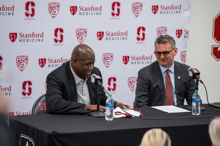 Bernard Muir and Kyle Smith at introductory press conference.