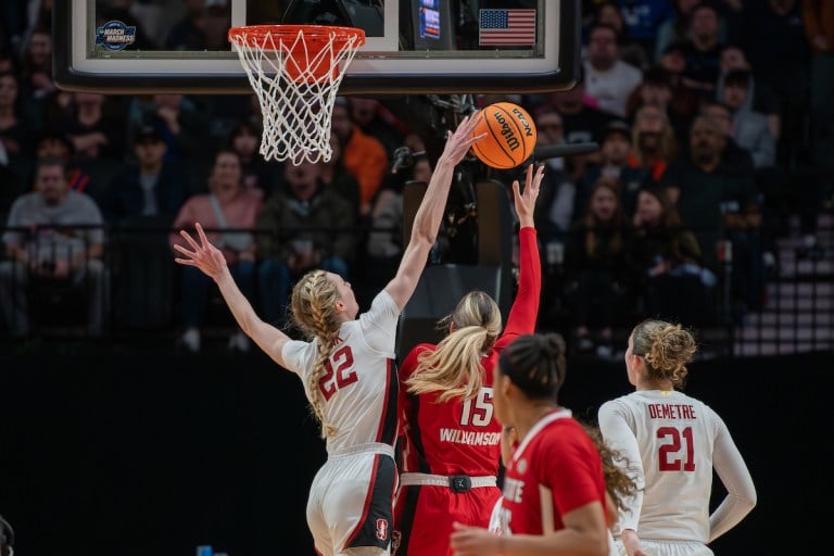 Cameron Brink blocks shot from NC State