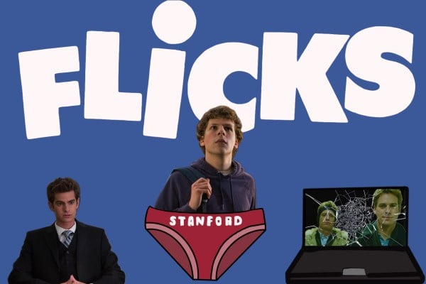 Reading FLiCKS. Jesse Eisenberg in red underwear, Andrew Garfield, and Armie Hammer