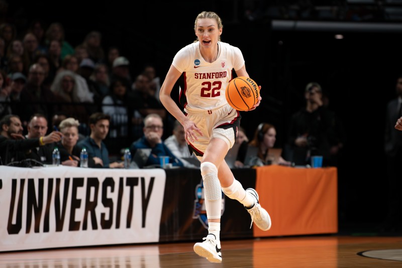 PORTLAND, OR - MARCH 29: Cameron Brink during a game between Stanford University and North Carolina State University at Moda Center on March 29, 2024 in Portland, Oregon. (Photo: SUPRIYA LIMAYE/ISI Photos)