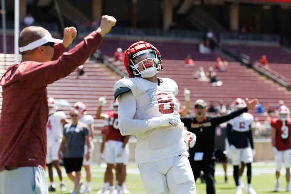 Tristan Sinclair finishes a drill.