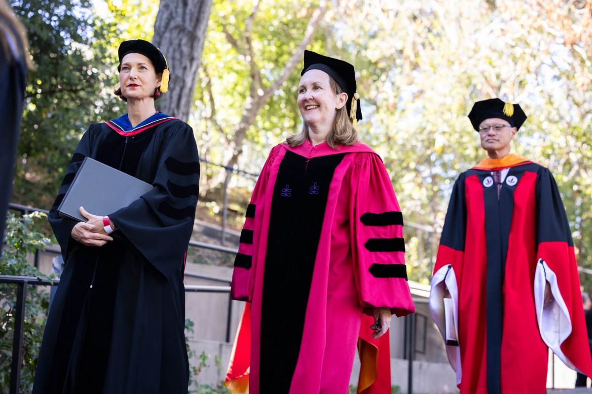 A photo of three university leaders.