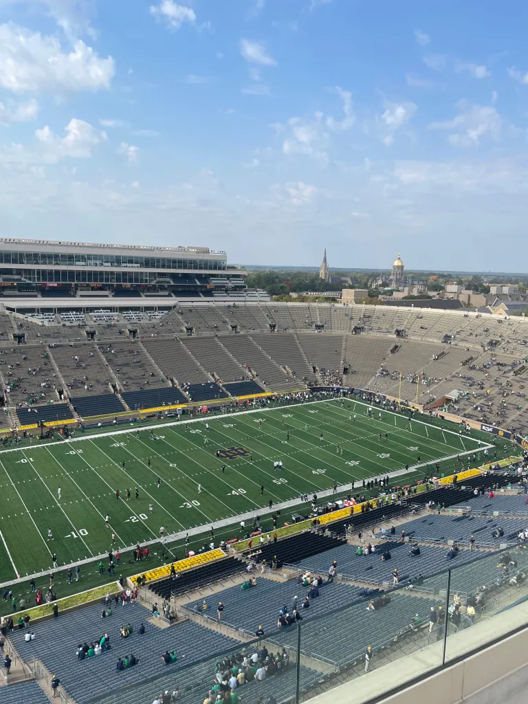 Notre Dame stadium hours before a game between Stanford and Notre Dame.