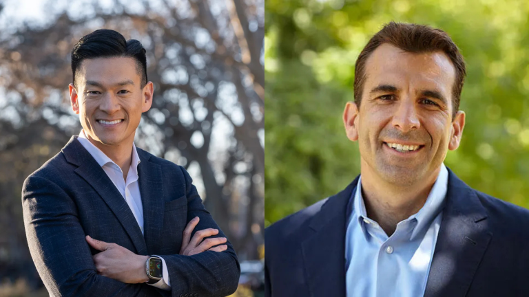 Photos of Evan Low and Sam Liccardo