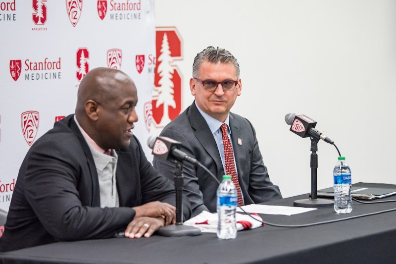 Bernard Muir speaks at Kyle Smith's press conference.