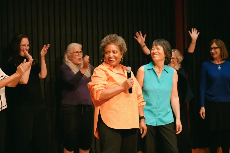 Counterpoint co-founders Joyce Van Dee ’81 M.A. ’81 and Linda Chin ’81 M.B.A. ’87 were spotlighted at the group’s anniversary performance.