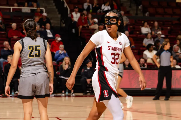 Jzaniya Harriel during a game against Cal State LA at Maples Pavilion.