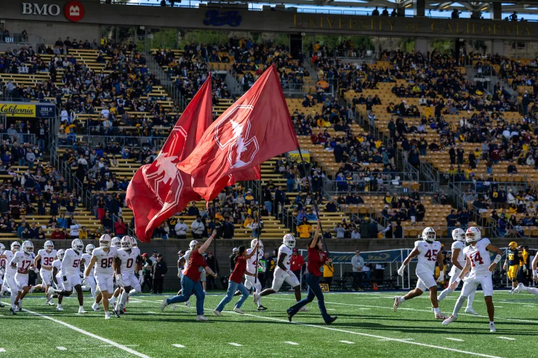 Stanford takes the field before last year's Big Game in Berkeley.