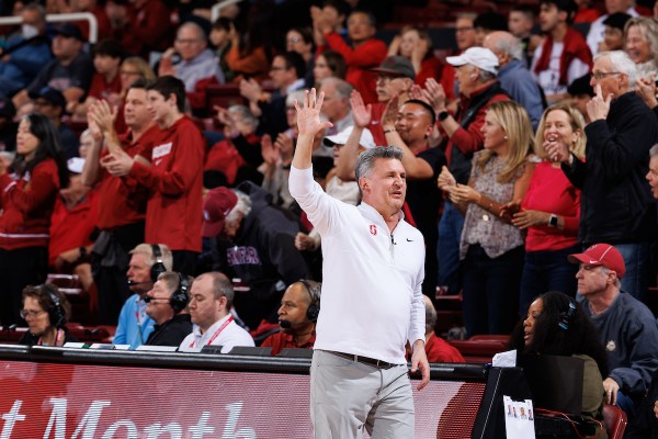 Head coach Kyle Smith during a game against Southern Methodist University at Maples Pavilion on March 1. The men's basketball program is coming off its most wins in a season since 2015. (Photo: Bob Drebin/ISI Photos)