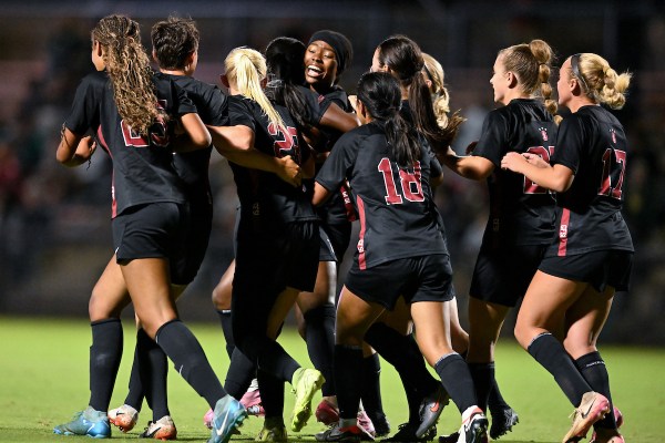 The Stanford women's soccer team during a game against the University of San Francisco at Cagan Stadium on Aug. 14. Stanford continues to dominate conference play in 2-0 win against Boston College. (Photo: Maciek Gudrymowicz/ISI Photos)