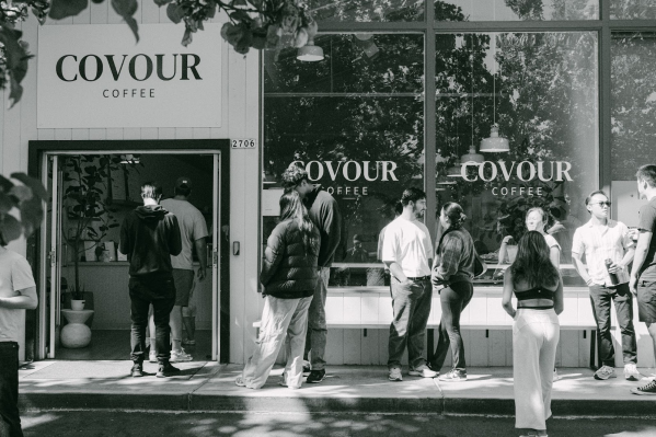 Customers line up out the door to try Covour Coffee. (Photo courtesy of Gia Salah) 
