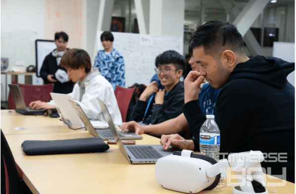 Hackers work during the 2024 Immerse The Bay hackathon. (Photo courtesy of Victor Chen)