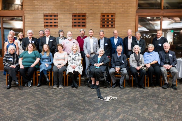 Hall of Fame inductees pose for a photo.