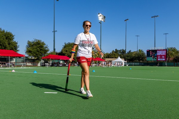 Roz Ellis during a game against the University of Louisville at Varsity Field Hockey Turf on Sept. 26. Ellis, with now five years of coaching at Stanford under her belt, is optimistic about the program's future. (Photo: JOHN LOZANO/ISI Photos)