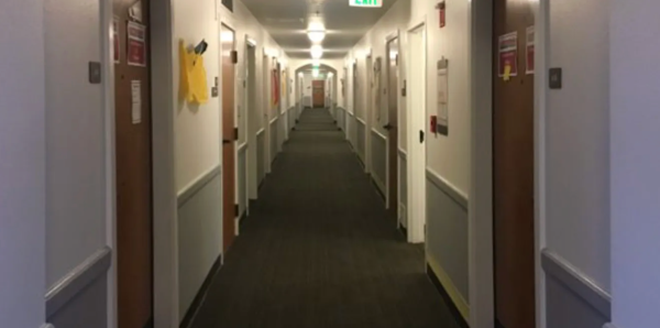 A dorm hallway