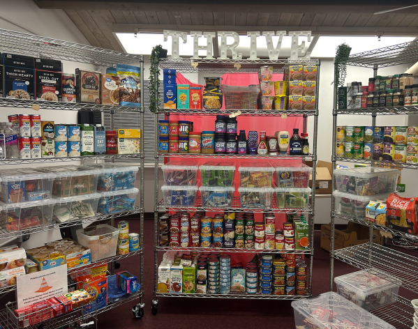 A picture of aisles with food