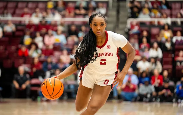 Hailee Swain during a game against Duke at Maples Pavilion on Jan. 11. The freshman guard scored a career-high 15 points in the win against Boston College. (Photo: DAVID ELKINSON/ISI Photos)

The Blue Devils defeated the the Cardinal 67-60.