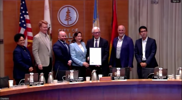 Members of the Palo Alto City Council at the annual City Council Reorganization meeting on Jan. 5.