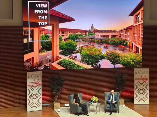Hosted by the GSB's View From the Top speaker series, Sulzberger reflected on The New York Times’ digital transformation, its stance on artificial intelligence and the ethos of reporting in an era of political pressure.(Courtesy of Michael Chen)