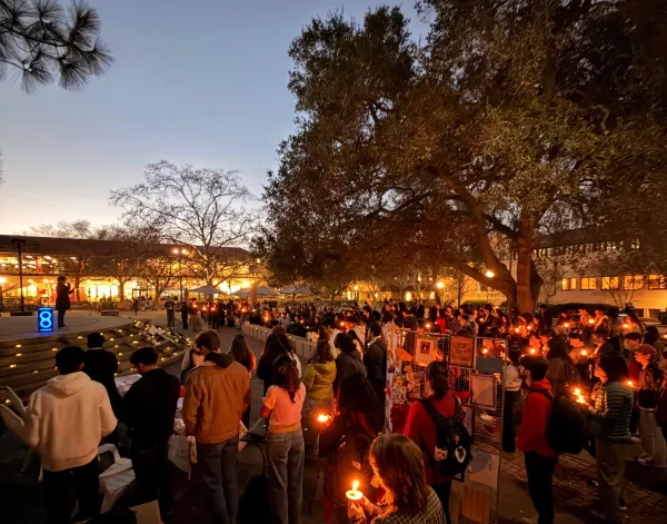 Students and community members gathered for a vigil to recognize those killed by ICE. (Courtesy of Amanda Campos)