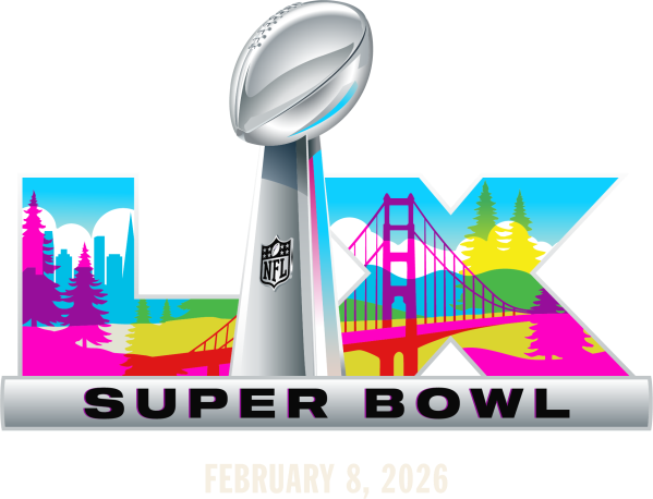 A colorful graphic that reads "Super Bowl LX."