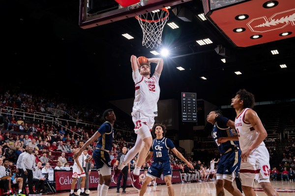 Aidan Cammann during a game against Georgia Tech on Feb. 7, 2026. Cammann led the Cardinal offense against Cal on Saturday with 19 points. (Photo: JOHN TODD/ISI Photos)