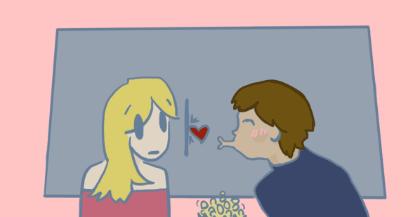 Students pick the best and worst options for a Valentine's movie night. (Photo: CHLOE HANNSZ/The Stanford Daily)