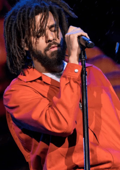 Breakout 2010s rap sensation J. Cole pictured in concert 2018.