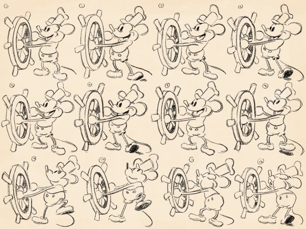 A mosaic of Steamboat Willie sketches