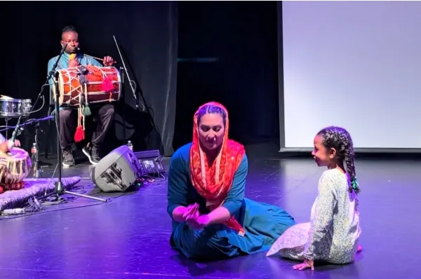 Photo of performers representing the inherited practices of anticolonial resistance at “Ghadar Geet: Blood and Ink,” organized by the Center for South Asia.