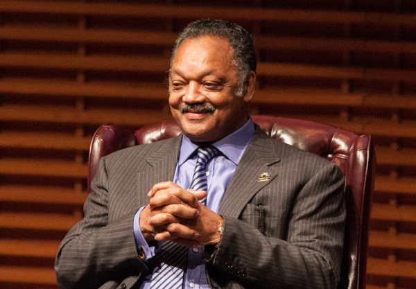 Reverend Jesse Jackson, Sr. addressed CEMEX Auditorium in 2014. (Elliot Serbin/The Stanford Daily)