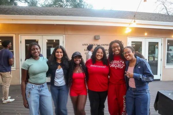 Photo of students at the Black Student Union's cookout.