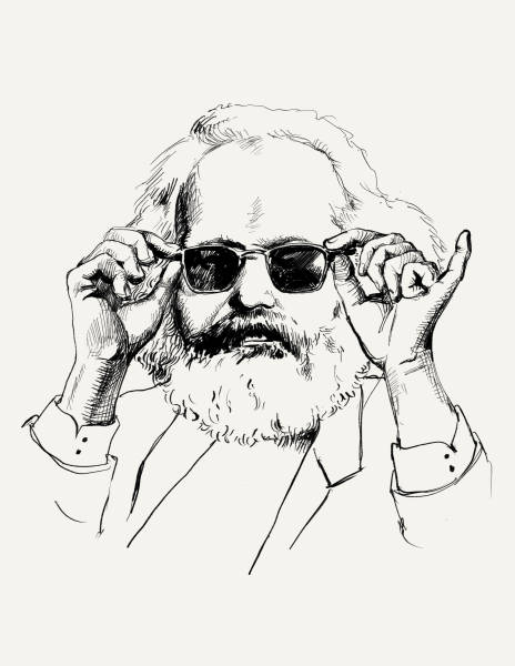 An interview with Jared Miller, the premier of the Stanford Communist Society, regarding the club’s use of ChatGPT to write their new manifesto. (Graphic: MEI KNUTSON/The Stanford Daily)