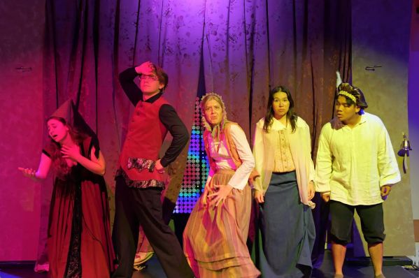 Students with Stanford Theater Laboratory give a peformance set during the bubonic plague in 1348 Avignon, France.