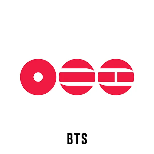 BTS Arirang red symbols over a white background.